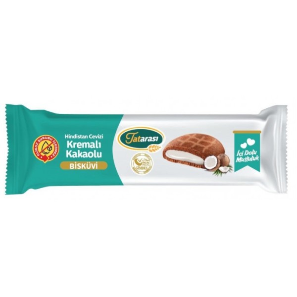 Tatarası Hindistancevizli Kremalı Kakaolu Bisküvi 40 GR Tatarası Hindistancevizli Kremalı Kakaolu Bisküvi 40 GR